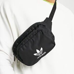Adidas Black Belt Bag with White Logo